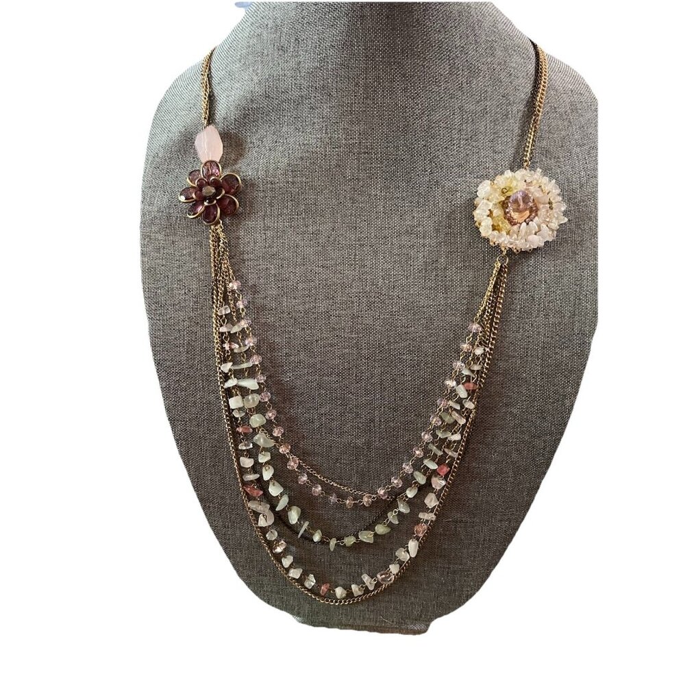 ALI-KHAN  NEW YORK Multi-Strand Crystal 34” Necklace VTG